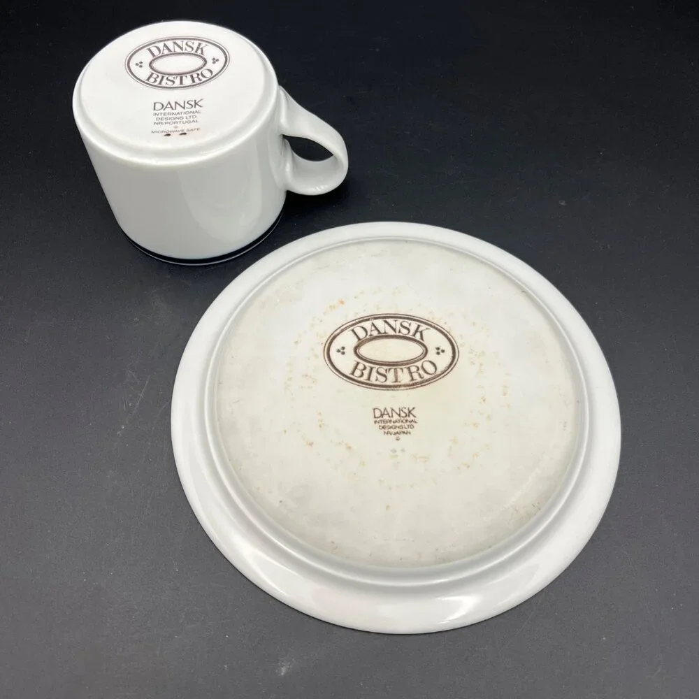 Dansk Bistro Maribo Pattern Flat Coffee Cup & Saucer Set (s) - Picture 4 of 12